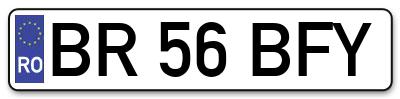 Placuta inmatriculare numar auto  BR-56-BFY, BR 56 BFY, BR56BFY