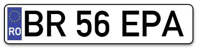 Placuta inmatriculare numar auto  BR-56-EPA, BR 56 EPA, BR56EPA