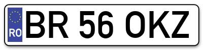 Placuta inmatriculare numar auto  BR-56-OKZ, BR 56 OKZ, BR56OKZ