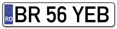 Placuta inmatriculare numar auto  BR-56-YEB, BR 56 YEB, BR56YEB