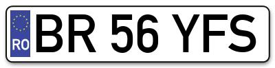 Placuta inmatriculare numar auto  BR-56-YFS, BR 56 YFS, BR56YFS