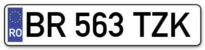 Placuta inmatriculare numar auto  BR-563-TZK, BR 563 TZK, BR563TZK