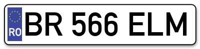 Placuta inmatriculare numar auto  BR-566-ELM, BR 566 ELM, BR566ELM