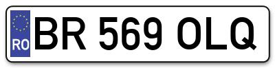 Placuta inmatriculare numar auto  BR-569-OLQ, BR 569 OLQ, BR569OLQ
