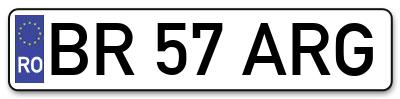Placuta inmatriculare numar auto  BR-57-ARG, BR 57 ARG, BR57ARG
