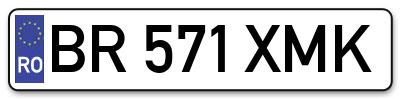 Placuta inmatriculare numar auto  BR-571-XMK, BR 571 XMK, BR571XMK