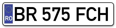 Placuta inmatriculare numar auto  BR-575-FCH, BR 575 FCH, BR575FCH