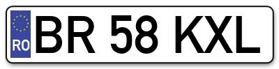 Placuta inmatriculare numar auto  BR-58-KXL, BR 58 KXL, BR58KXL