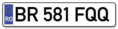 Placuta inmatriculare numar auto  BR-581-FQQ, BR 581 FQQ, BR581FQQ