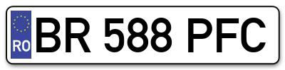 Placuta inmatriculare numar auto  BR-588-PFC, BR 588 PFC, BR588PFC