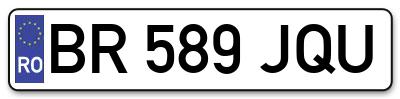 Placuta inmatriculare numar auto  BR-589-JQU, BR 589 JQU, BR589JQU