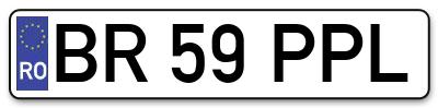 Placuta inmatriculare numar auto  BR-59-PPL, BR 59 PPL, BR59PPL