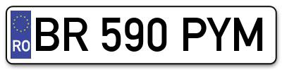 Placuta inmatriculare numar auto  BR-590-PYM, BR 590 PYM, BR590PYM