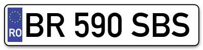 Placuta inmatriculare numar auto  BR-590-SBS, BR 590 SBS, BR590SBS