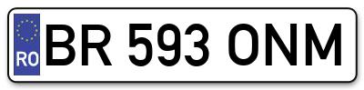 Placuta inmatriculare numar auto  BR-593-ONM, BR 593 ONM, BR593ONM