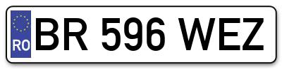 Placuta inmatriculare numar auto  BR-596-WEZ, BR 596 WEZ, BR596WEZ
