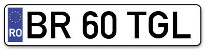 Placuta inmatriculare numar auto  BR-60-TGL, BR 60 TGL, BR60TGL