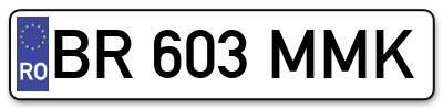 Placuta inmatriculare numar auto  BR-603-MMK, BR 603 MMK, BR603MMK