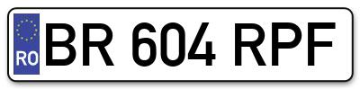 Placuta inmatriculare numar auto  BR-604-RPF, BR 604 RPF, BR604RPF