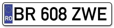 Placuta inmatriculare numar auto  BR-608-ZWE, BR 608 ZWE, BR608ZWE