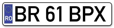 Placuta inmatriculare numar auto  BR-61-BPX, BR 61 BPX, BR61BPX
