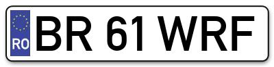 Placuta inmatriculare numar auto  BR-61-WRF, BR 61 WRF, BR61WRF