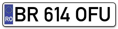 Placuta inmatriculare numar auto  BR-614-OFU, BR 614 OFU, BR614OFU