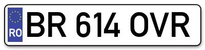 Placuta inmatriculare numar auto  BR-614-OVR, BR 614 OVR, BR614OVR