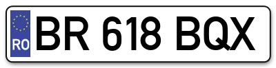 Placuta inmatriculare numar auto  BR-618-BQX, BR 618 BQX, BR618BQX