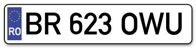Placuta inmatriculare numar auto  BR-623-OWU, BR 623 OWU, BR623OWU
