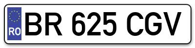 Placuta inmatriculare numar auto  BR-625-CGV, BR 625 CGV, BR625CGV