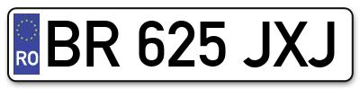 Placuta inmatriculare numar auto  BR-625-JXJ, BR 625 JXJ, BR625JXJ
