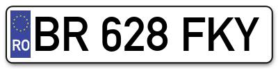 Placuta inmatriculare numar auto  BR-628-FKY, BR 628 FKY, BR628FKY