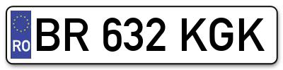 Placuta inmatriculare numar auto  BR-632-KGK, BR 632 KGK, BR632KGK