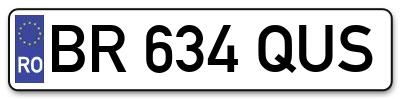 Placuta inmatriculare numar auto  BR-634-QUS, BR 634 QUS, BR634QUS