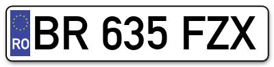 Placuta inmatriculare numar auto  BR-635-FZX, BR 635 FZX, BR635FZX