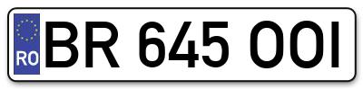 Placuta inmatriculare numar auto  BR-645-OOI, BR 645 OOI, BR645OOI