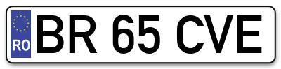 Placuta inmatriculare numar auto  BR-65-CVE, BR 65 CVE, BR65CVE