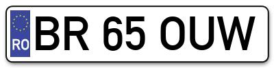 Placuta inmatriculare numar auto  BR-65-OUW, BR 65 OUW, BR65OUW