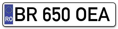 Placuta inmatriculare numar auto  BR-650-OEA, BR 650 OEA, BR650OEA