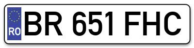 Placuta inmatriculare numar auto  BR-651-FHC, BR 651 FHC, BR651FHC