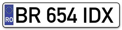 Placuta inmatriculare numar auto  BR-654-IDX, BR 654 IDX, BR654IDX