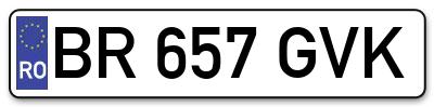 Placuta inmatriculare numar auto  BR-657-GVK, BR 657 GVK, BR657GVK