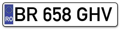 Placuta inmatriculare numar auto  BR-658-GHV, BR 658 GHV, BR658GHV