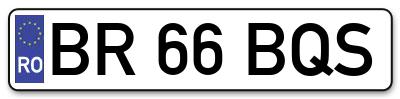 Placuta inmatriculare numar auto  BR-66-BQS, BR 66 BQS, BR66BQS