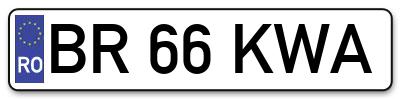 Placuta inmatriculare numar auto  BR-66-KWA, BR 66 KWA, BR66KWA