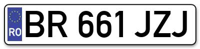 Placuta inmatriculare numar auto  BR-661-JZJ, BR 661 JZJ, BR661JZJ