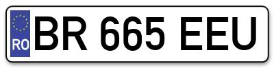 Placuta inmatriculare numar auto  BR-665-EEU, BR 665 EEU, BR665EEU