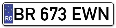 Placuta inmatriculare numar auto  BR-673-EWN, BR 673 EWN, BR673EWN