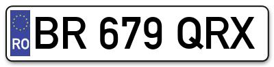 Placuta inmatriculare numar auto  BR-679-QRX, BR 679 QRX, BR679QRX